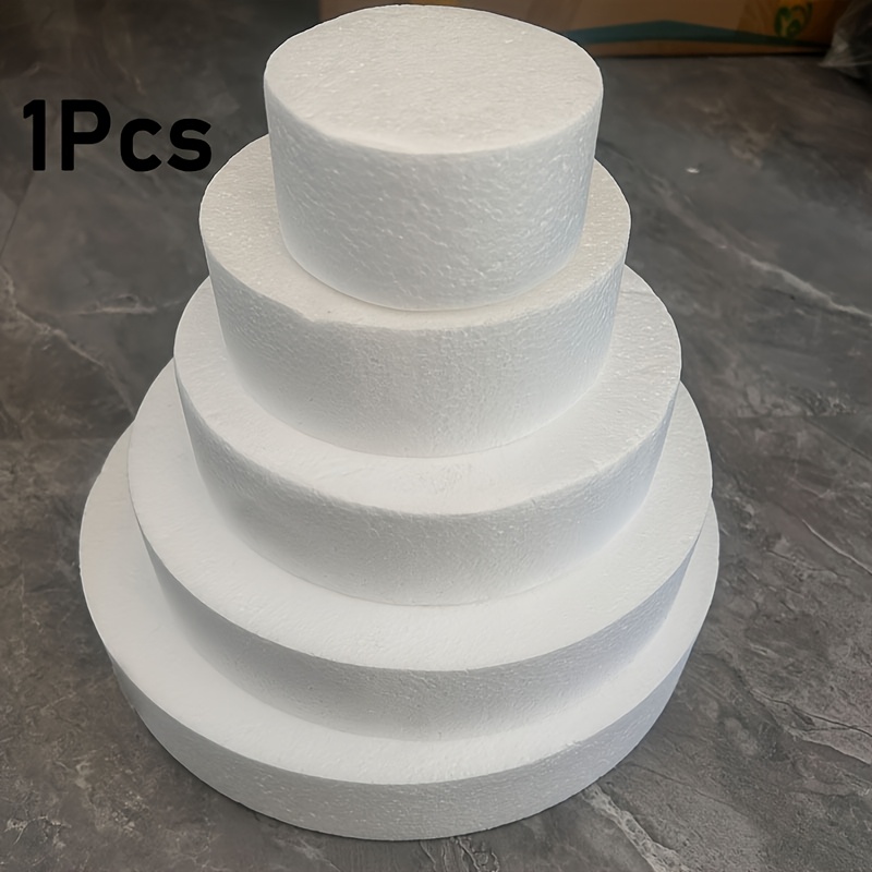 

1pc Polystyrene Foam Cake Mold - 4/6/8/10/12 Inch Round Practice Cake For Weddings, - Ps Material, Ideal For Halloween, Christmas, Easter, Valentine's, Thanksgiving