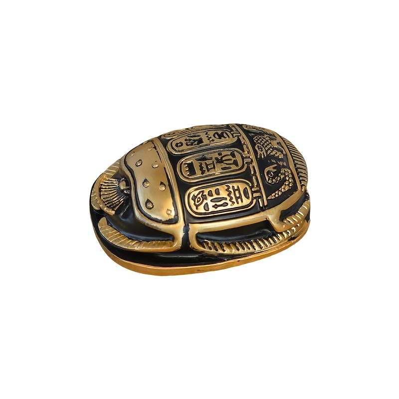 1pc Creative Ancient Egyptian Scarab Ornament, Handmade Resin Painted Craft, Decorative , Gift, Desktop Decoration