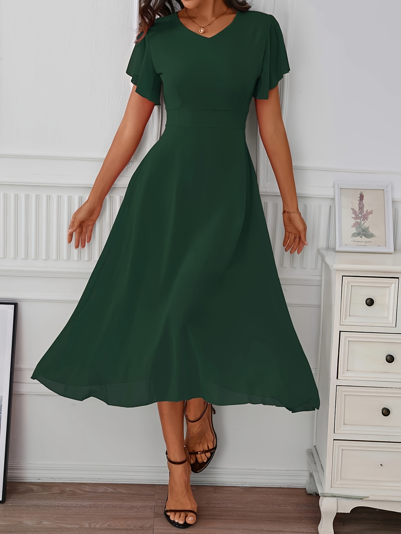 green swing dress Green Plaid Swing Dress – ModCloth main image 0