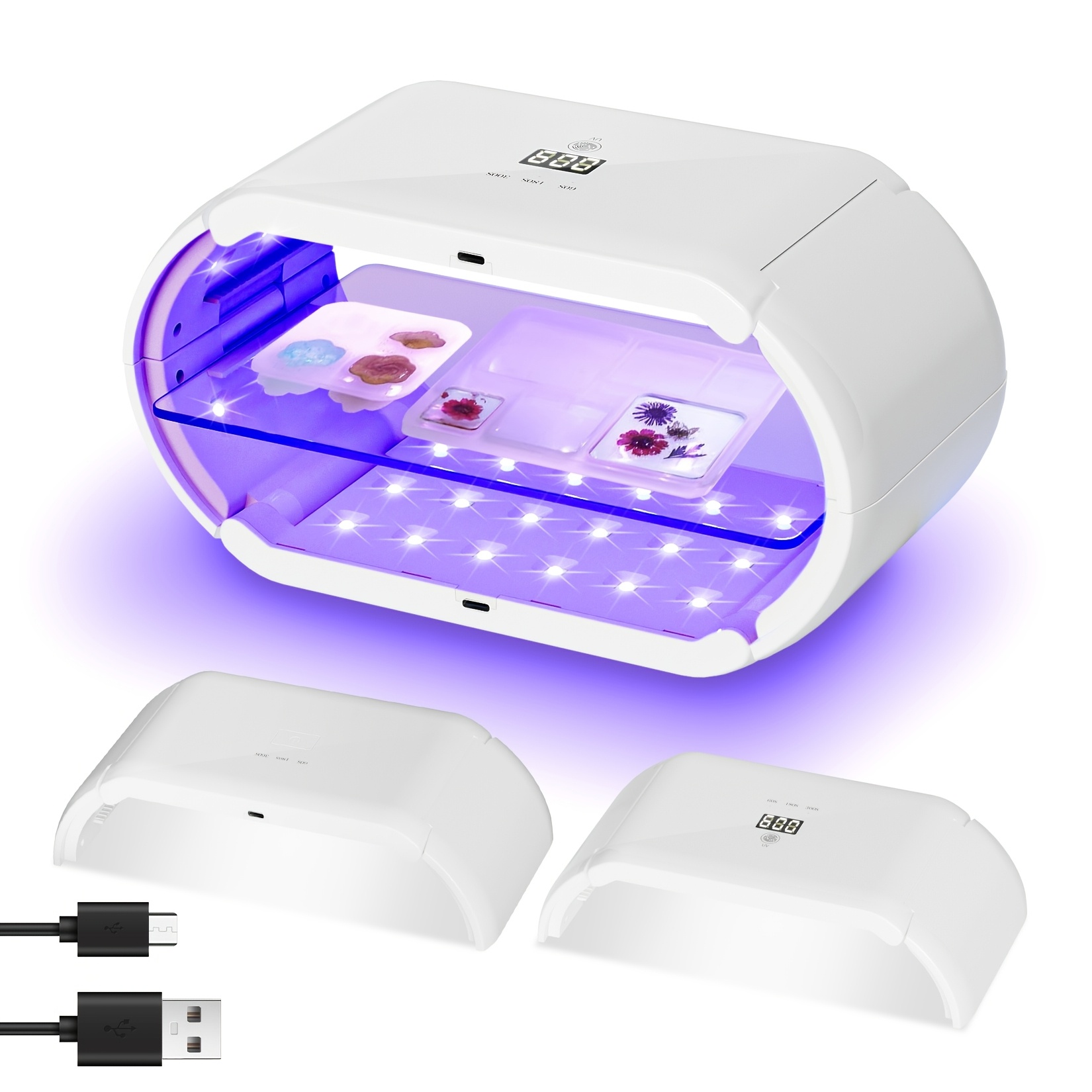 TEMU Double-sided Foldable Portable Uv Light For Resin Mold Diy Decorative Jewelry Making, Curing Light For Home Use