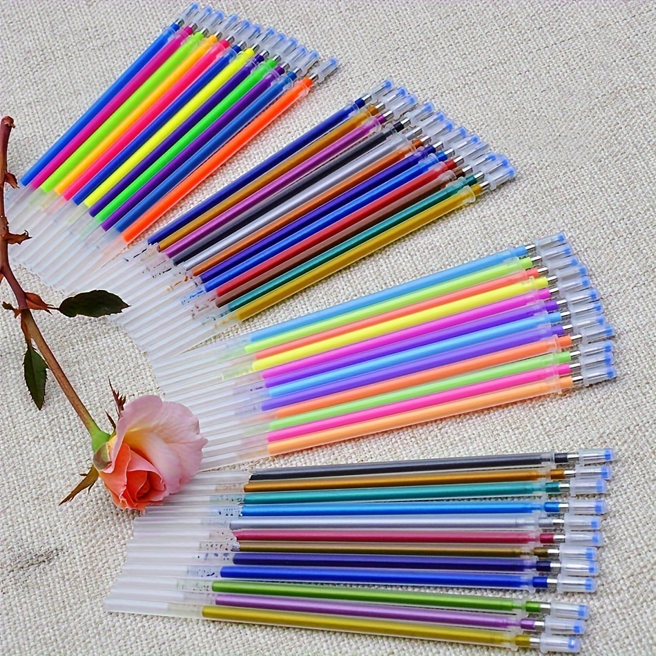 

48 Colors/set Flash Ballpint Gel Pen Highlight Refill Refill Painting Pen Drawing