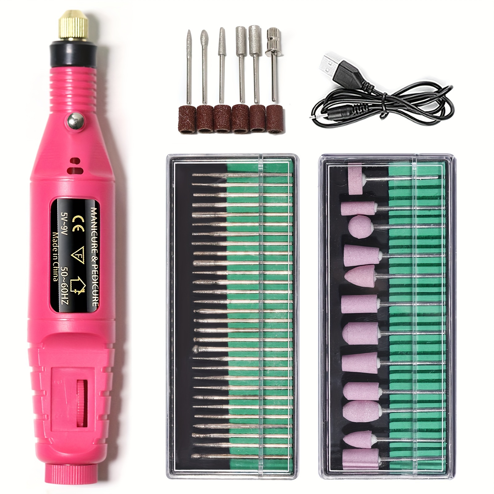 

Electric Nail Drill Set With Variety Bits, High-power Manicure & Pedicure Kit, Usb Rechargeable Nail Art Equipment For Salon-quality Results - Pink