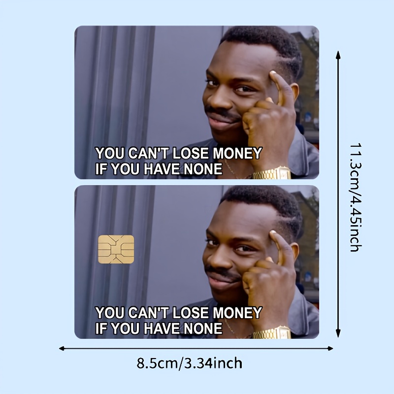 "2pcs Funny Vinyl Credit Card Skin" Credit Card Sticker Used For Ebt, Transportation, Keys, Credit Cards, Debit Cards, Card Skins, Protect Bank Cards, No Bubbles, Suitable For Small Chip Cards