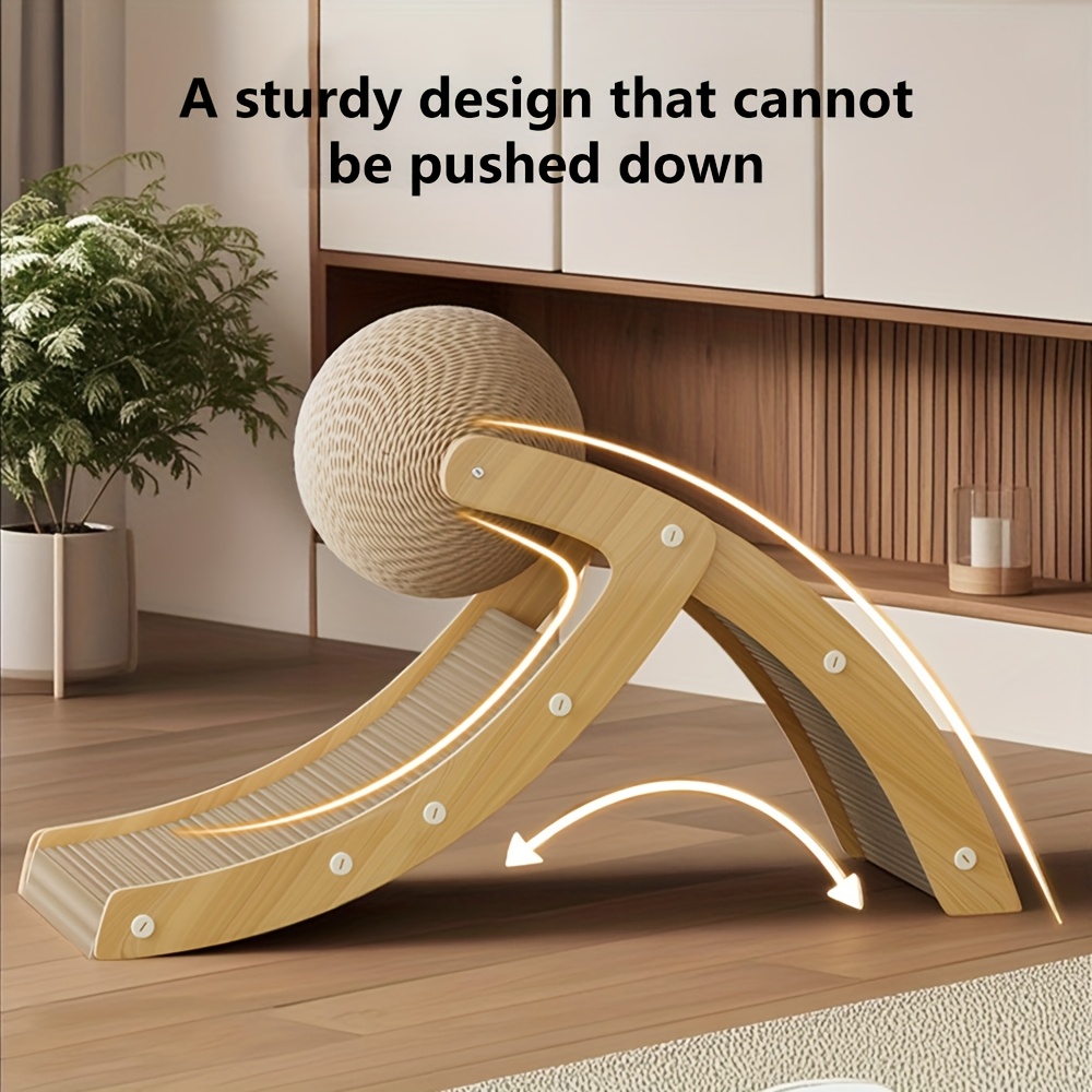 2 in 1 large corrugated scratching post with jute ball protect furniture self entertainment relieve boredom and   pet toys Product details 3
