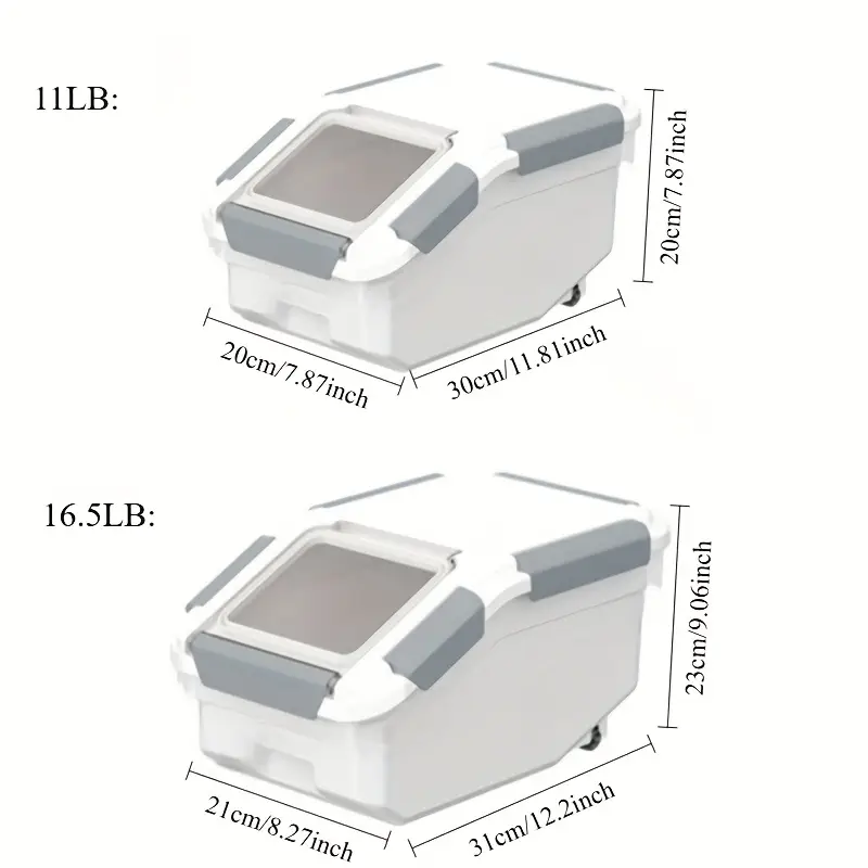 1pc premium bpa free food storage container with measuring cup 11lb 16 5lb moisture ideal for rice sugar flour pet food reusable design for kitchen commercial use Product details 5