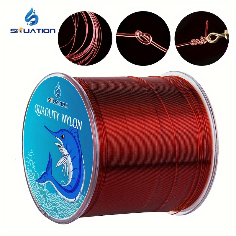 

1pc 546yds/500m Burgundy Nylon Line, Long-distance Casting Wear-resistant Line For Freshwater And Saltwater, Ice Fishing Line