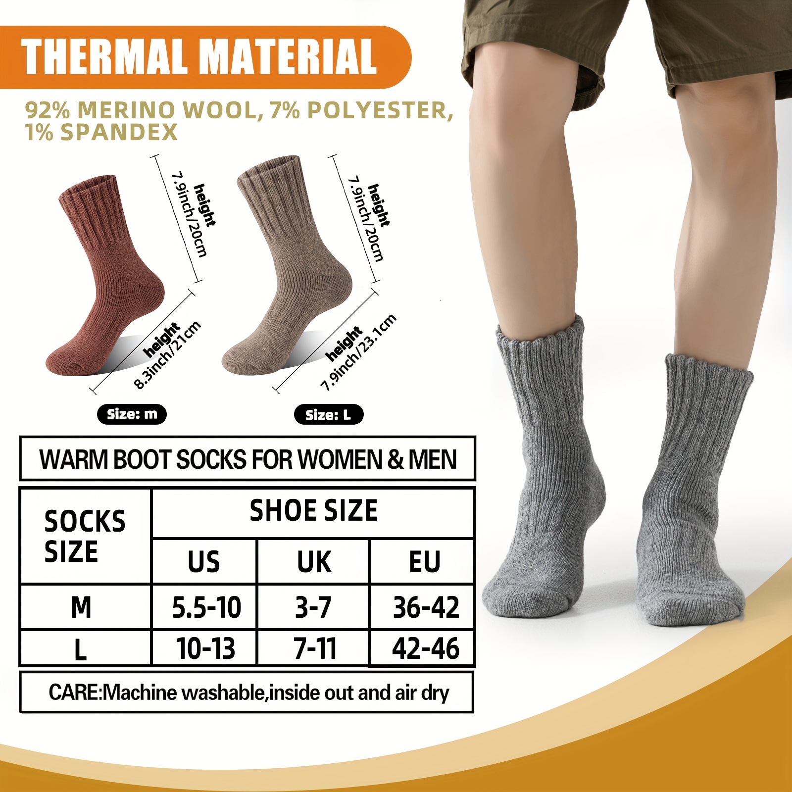 Calze Da Sci Calzini Invernali Da Uomo In Lana