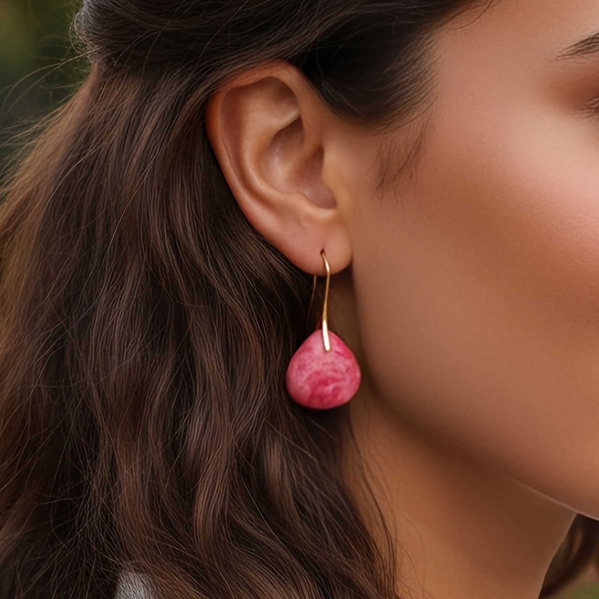 Spring Summer Colorful Stone Drop Earrings for Women