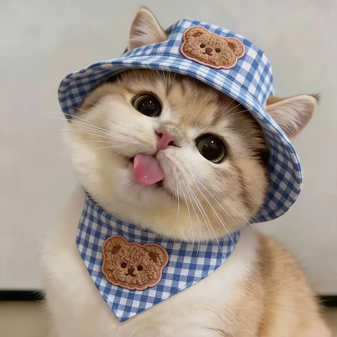 TEMU 2pcs Set Of Hats And Bandanas - Small Dogs And Cats Weighing 5-15 Lbs, Suitable For Daily Wear, Parties, And Holiday