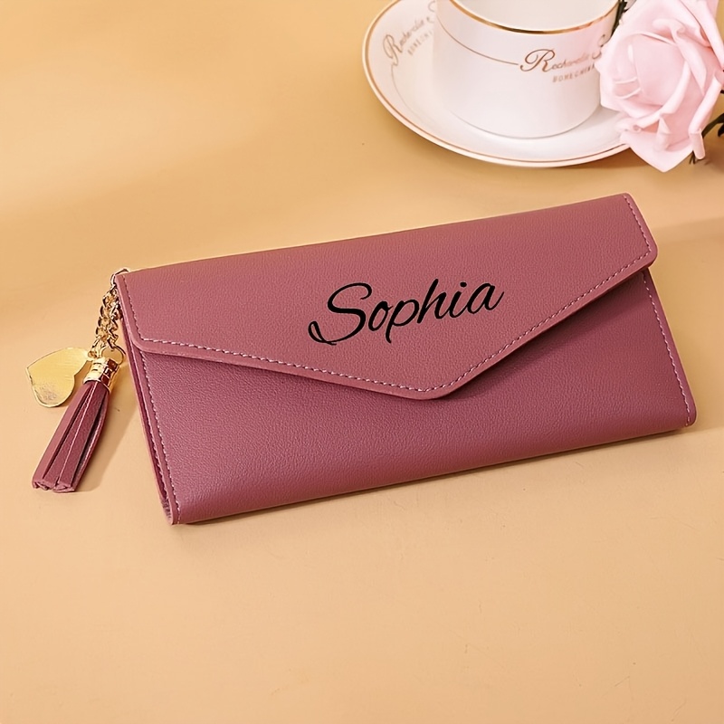 Customizable Long Wallet For Women With Letters, Personalized Design With Multiple Card Slots
