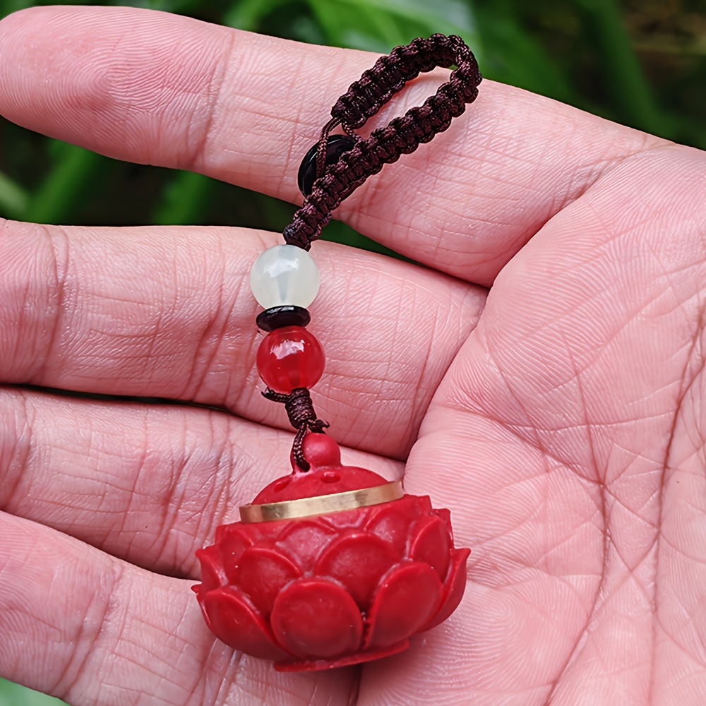 Lotus Flower Openable Pendant Keychain, Minimalist Style