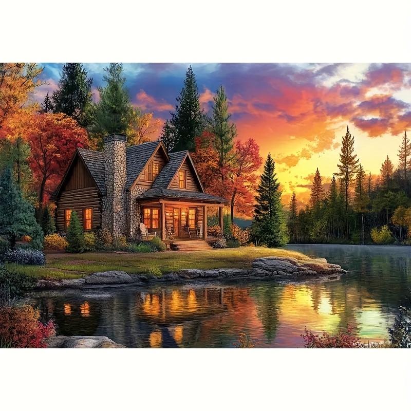 

Sunset Scenery 5d Diy Kit, Round Acrylic Gems, Set For Wall Decor, Perfect Surprise Gift