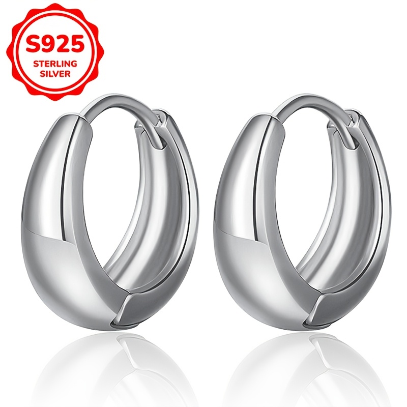 TEMU 1 Pair Elegant 925 Sterling Silver Teardrop Earrings, Versatile Fashion Jewelry For Women, Daily & Vacation Wear, All Compatible