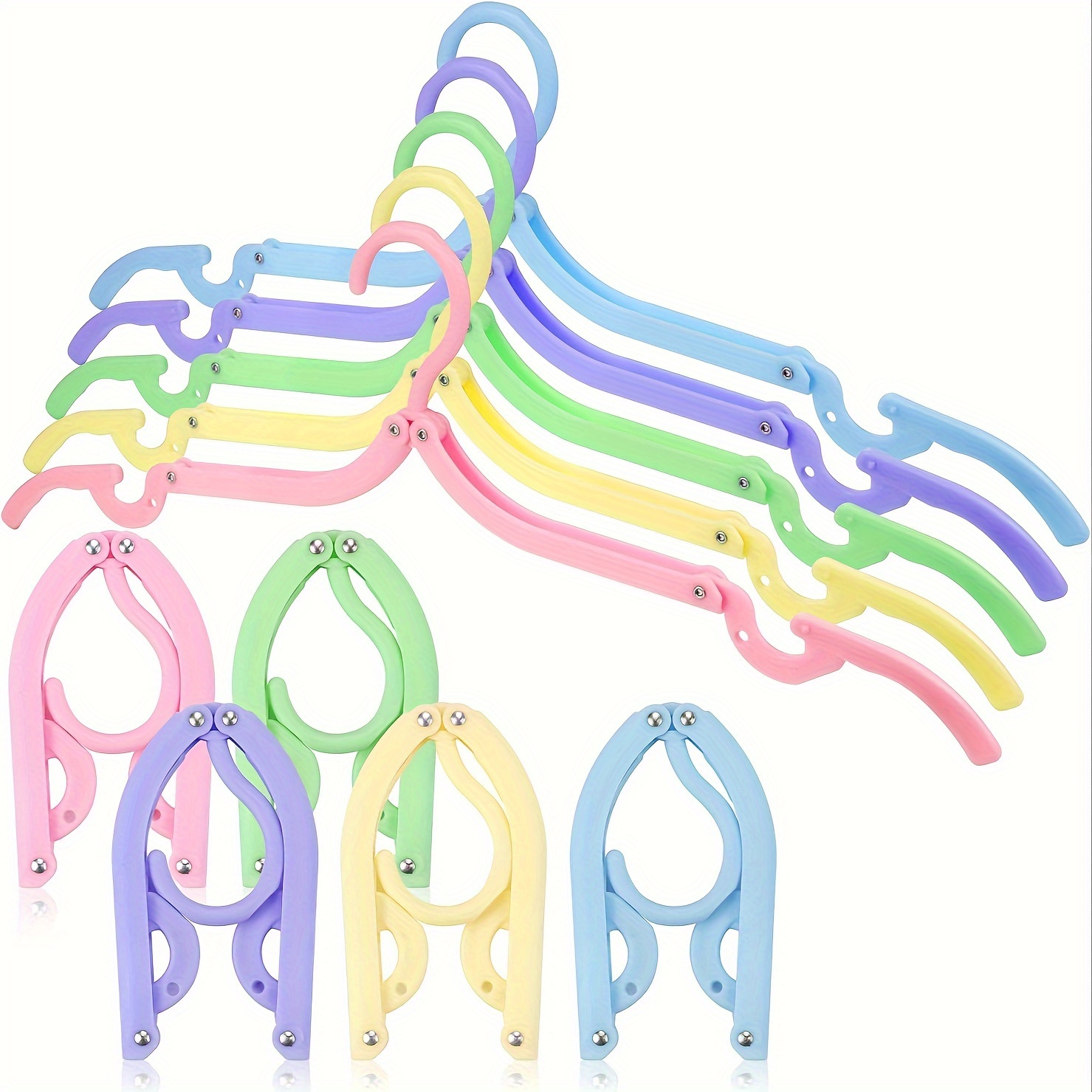 

10pcs, Travel Hangers - Cruise Ship Essentials Portable Folding Clothes Hangers Travel Accessories Foldable Clothes Drying Rack For Travel (colorful)