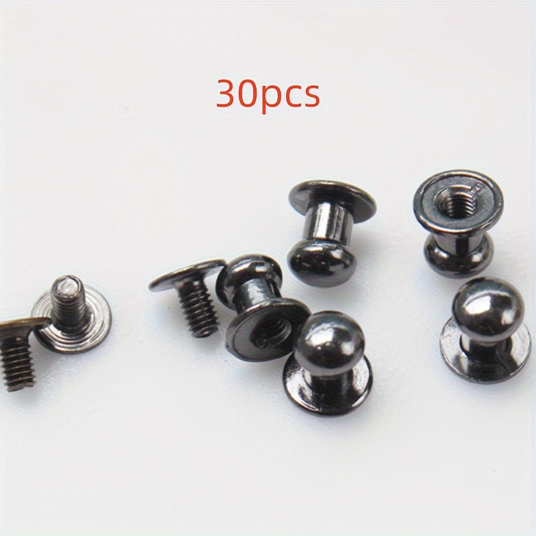 30pcs Electroplated Alloy Nails With Screws - Decorative Jewelry Fasteners For Crafting And Diy Projects