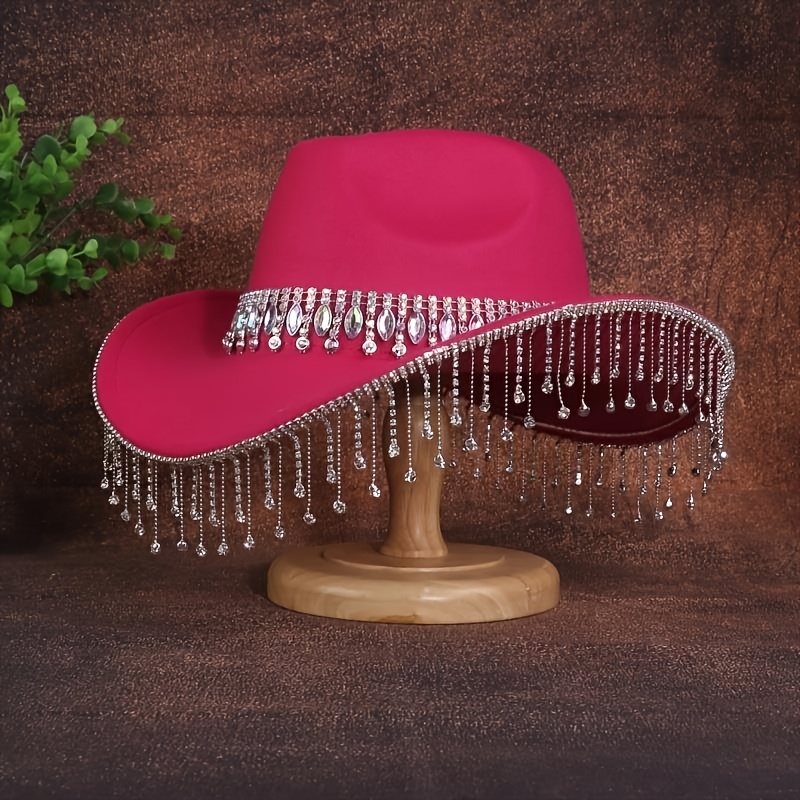 1pc elegant tassel cowboy hat women sparkling - Temu Oman