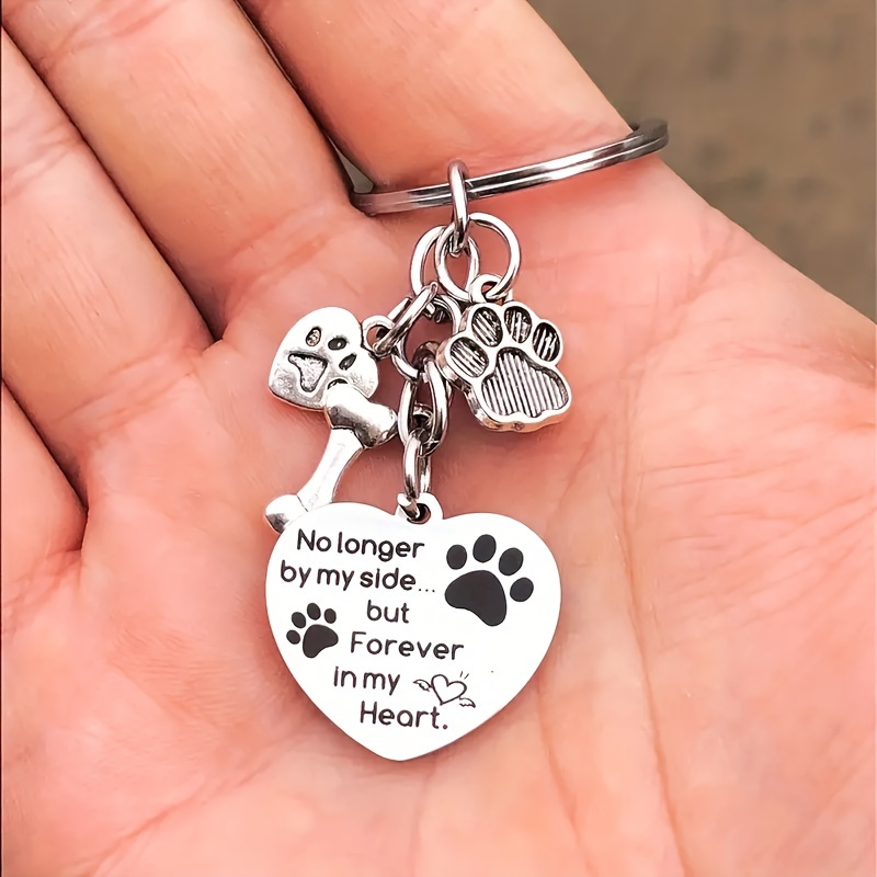 1pc Adorable Dog Keychain, In My Heart, A Memorial Keyring For My Pet