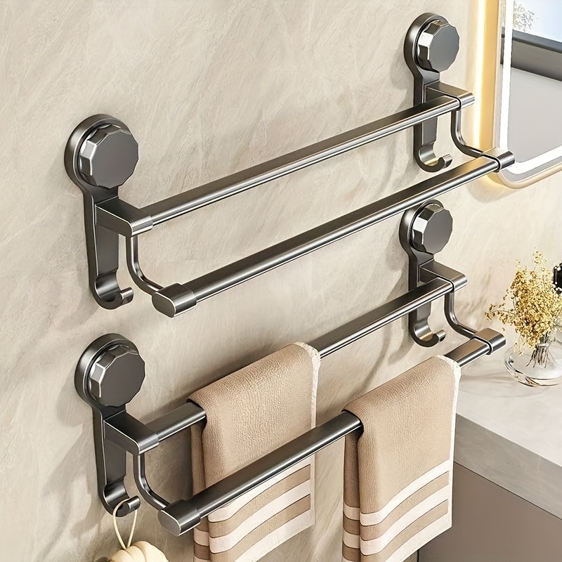 item picture 1   strong suction cup   towel rack no drill wall mounted bathroom kitchen hanging rod