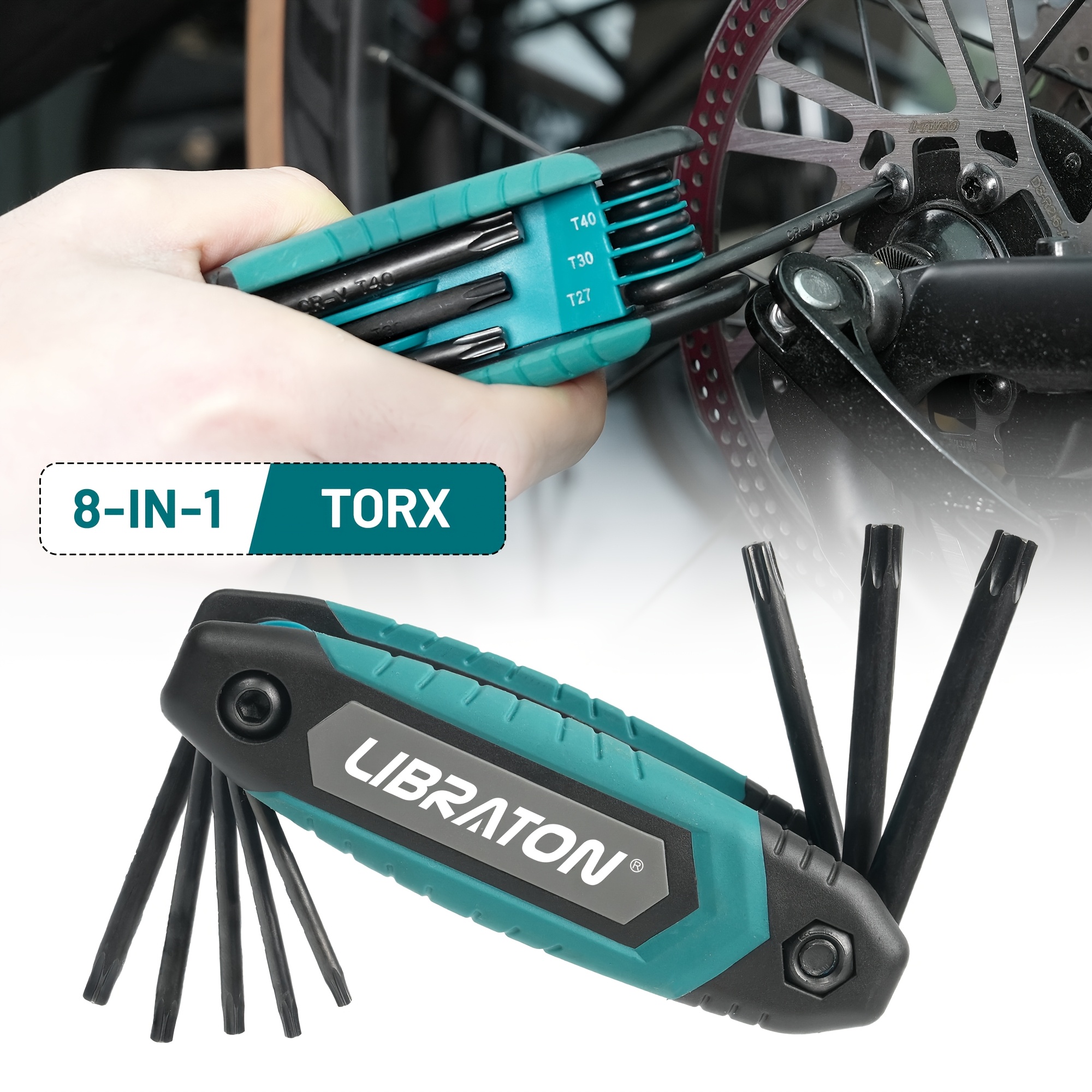 TEMU Libraton Torx Folding Wrench, Portable Torx Star Key Tool For Bicycles And Motorcycles, Furniture Assembly And Appliance Maintenance, Cycling,