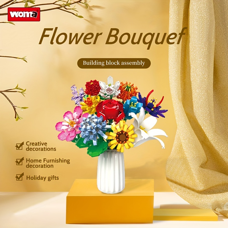 Mini Building Block Fiori Bouquet Rose te Decorazione - Temu Switzerland