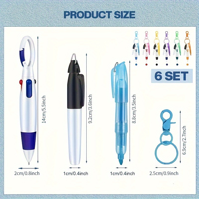 1pc,Mini Highlighter Nurse Pen Pack Set Nurse Pens for Badge Tip  Highlighter Permanent Marker Pen Retractable Ball Pen with Nursing Keychain  C