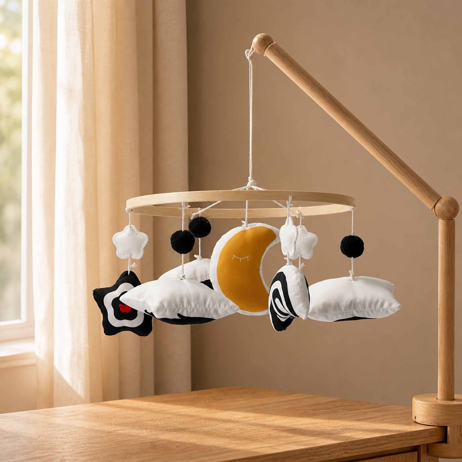 Moon Star Cloud Rainbow Shaped Ring Hanging Bed Bell