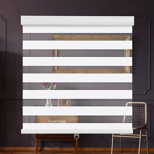 cordless zebra shades for windows zebra roller shades with metal valance dual layer sheer blinds day night privacy light filtering