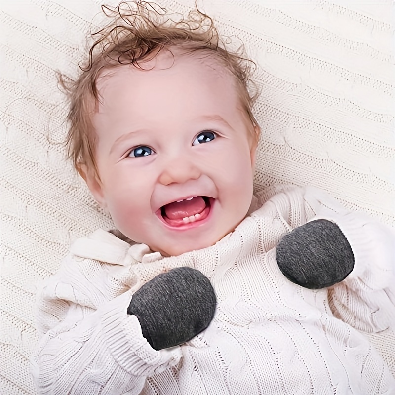 Spencer 12 Pairs Newborn Baby Cotton Mittens No Scratch Gloves Warm Mittens Baby Glove for 0-6 Months Boys Girls (Plant