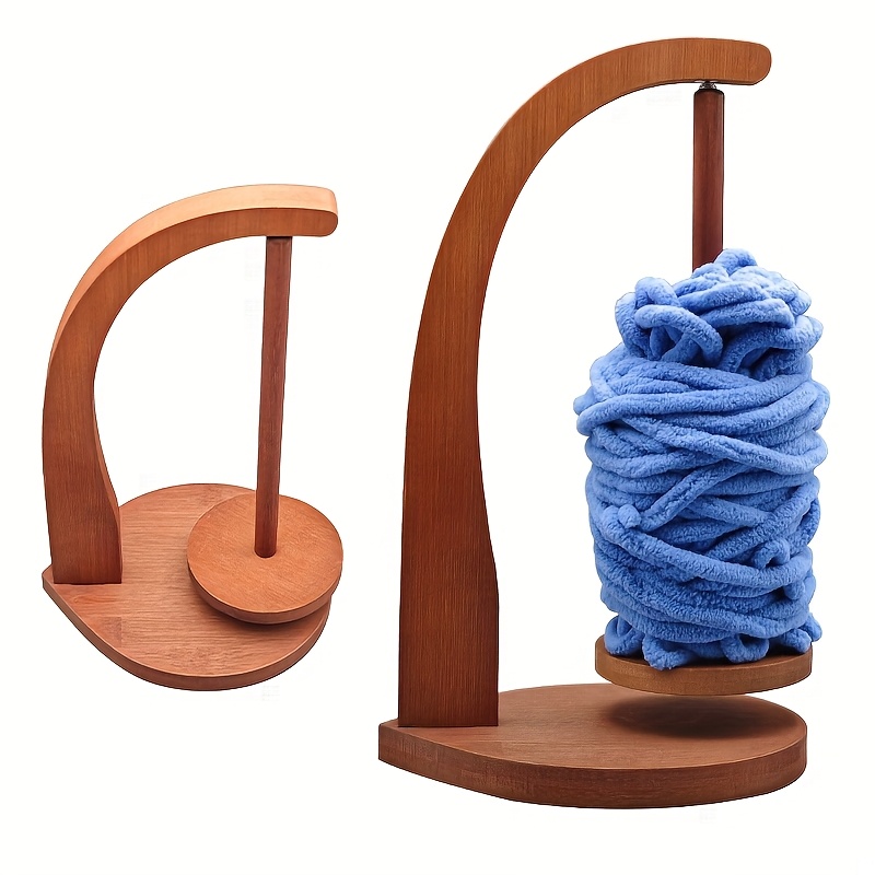 

Rotating Yarn Holder Stand, Wooden Knitting Spool Tool, Unique Shape Design, With Swivel Base And Tension Adjustment, For Storage Organizer