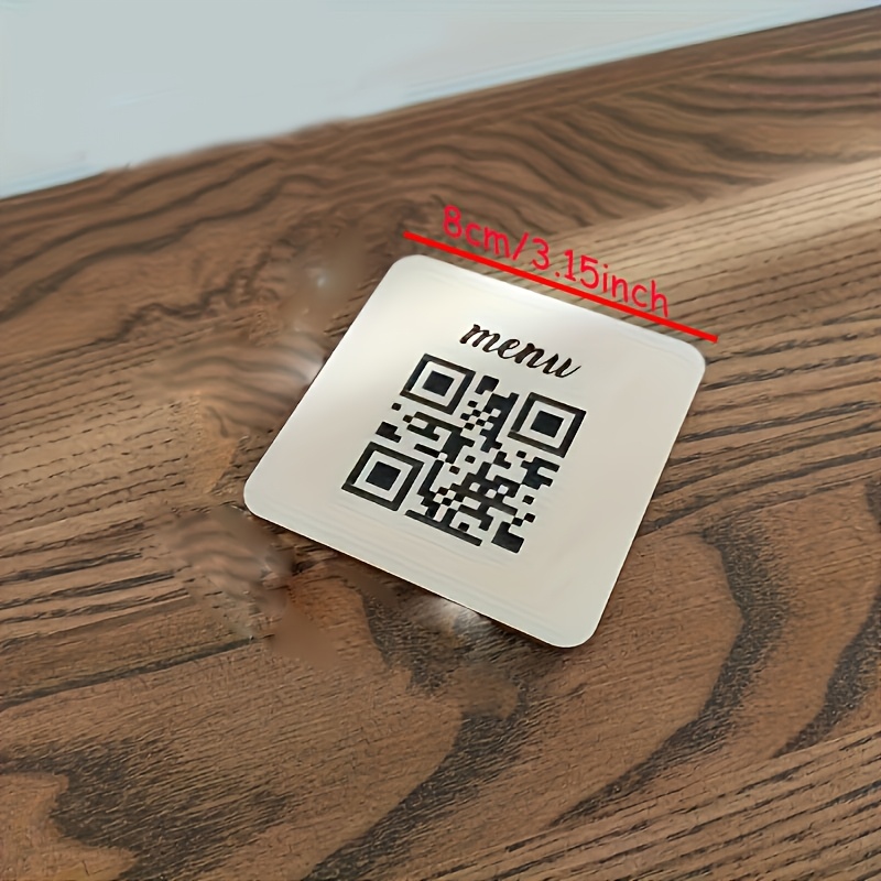 TEMU Placa decorativa de escritorio 2D , cuadrada y personalizada de acrílico con código QR, adecuada para pedidos en hoteles y cafeterías y códigos