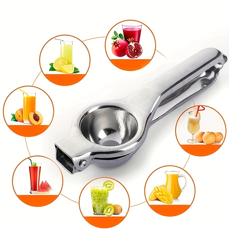 TEMU 1pc Heavy-duty Handheld Citrus Press Made Of Stainless Steel For Juicing Lemons, A Metal Tool For , Perfect Gifts
