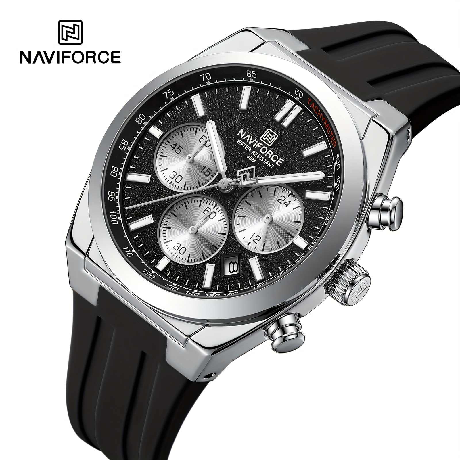 Men's Multifunctional Quartz Watch, Stylish and Cool Design, Silicone Strap, High-Definition Luminous Display, Deep Water Resistance, Back-to-School Season Gift