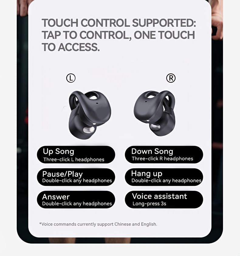 [Acer official genuine] TWS Wireless Headset Heavy Bass Stereo Sound Ultra Long Life Sport Running Clip On Ear Low Latency Gaming Mode HIFI Audio Lightweight Touch Control Design Stylish Design Long Wear No Pain Learning/Telephone/Business/Music Christmas Gift/Valentine's Gift Recommended Multi-Device Compatible Mobile Phone/Tablet/Laptop Built-in Microphone with Type-C Charging Case