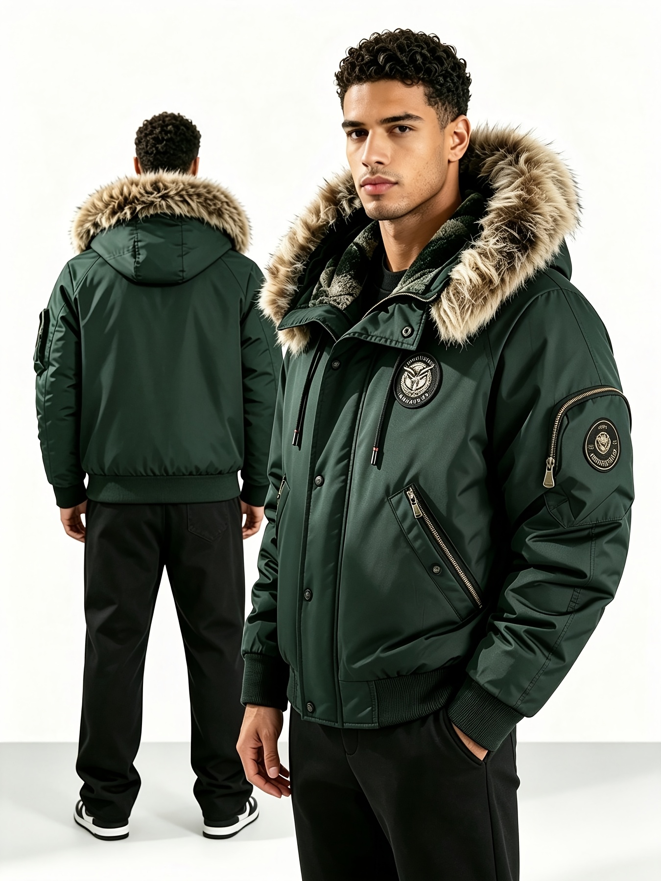 Men's Warm Lined Jacket for Autumn/Winter, Comfortable Casual Outerwear