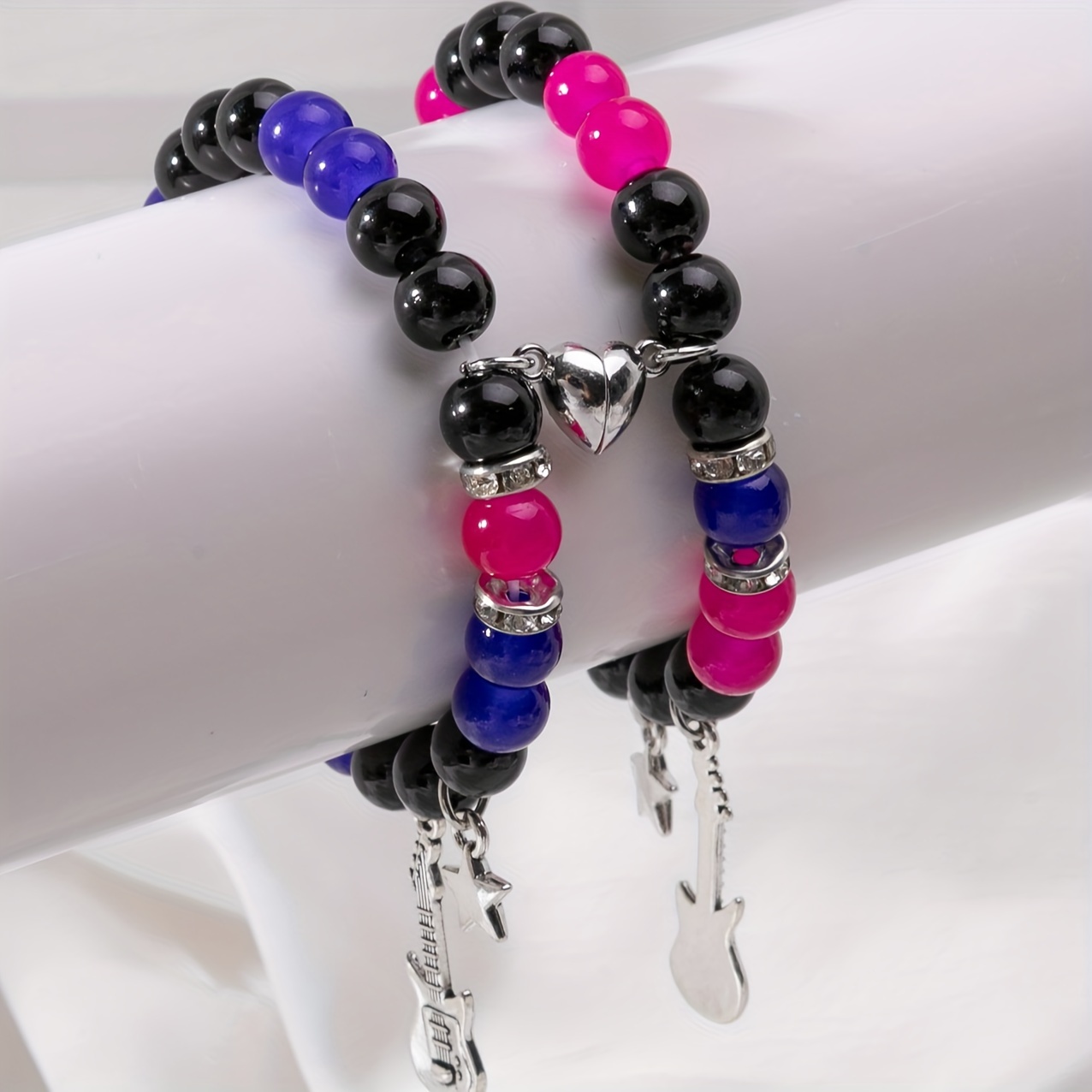 2pc Star Guitar Glass Beads Bracelets for Couples