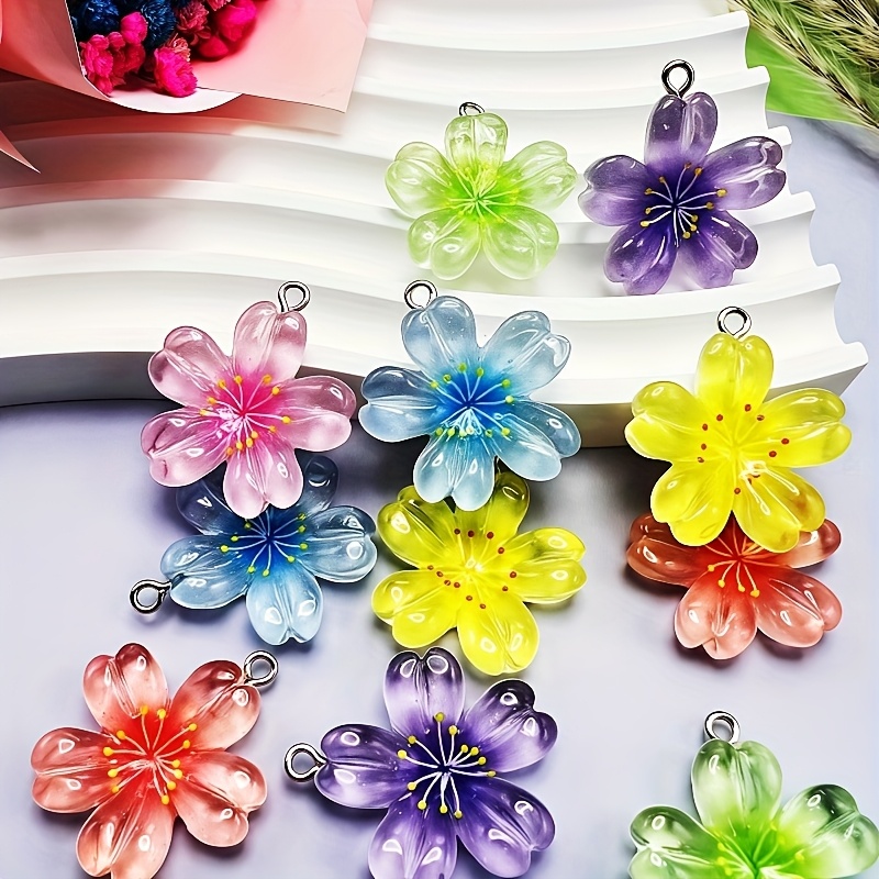 10 Colorful Resin Flower Pendants for DIY Summer Crafting
