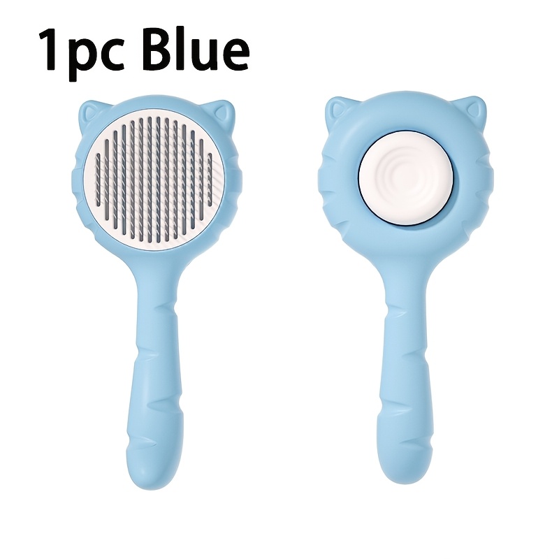 Brosse pour Chats à Autonettoyage, Brosse de Toilettage pour Enlever les Poils Morts, Nœuds et Saletés, Idéale pour Chats à Poils Longs, Vert