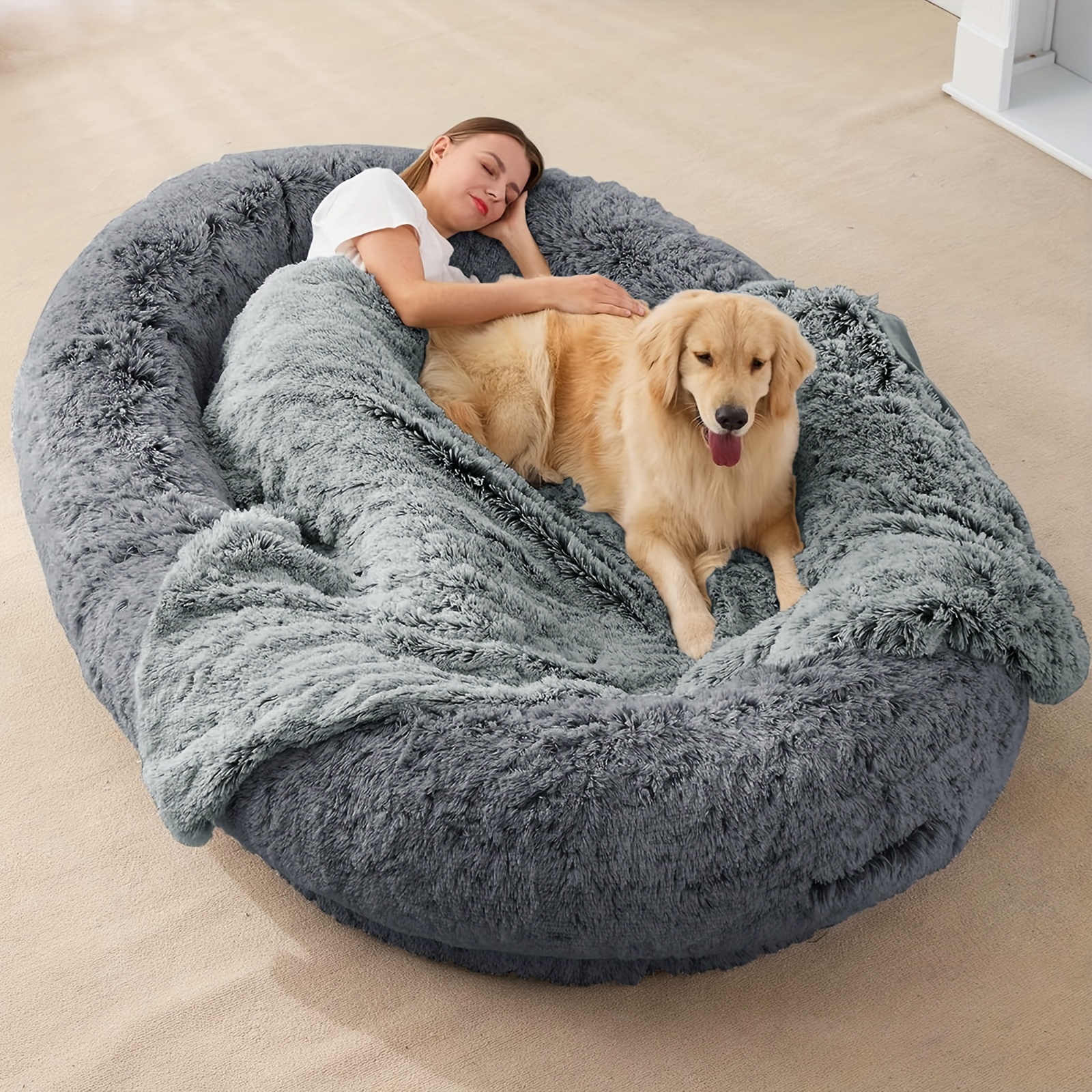 

Dog Bed, Sofa Kennel 72" X 48" X 10" Dog Bed Size And Pet, Fur Dog Bed, And For Napping, Napping Orthopedic Dog Bed