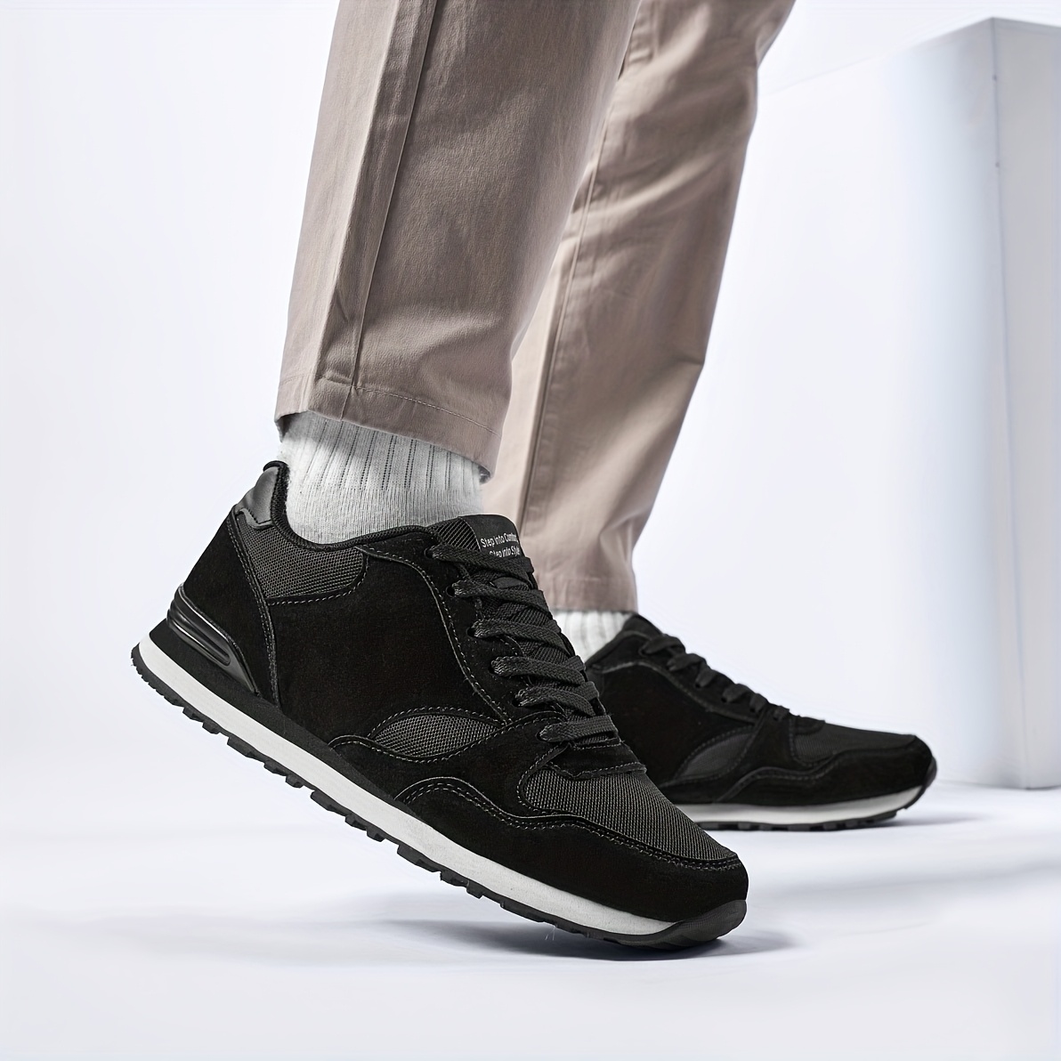 Men'S Stylish Low-Top Sneakers - Breathable Mesh, Lace-Up Running Shoes with Stylish Gray and Navy Design, Perfect for Casual and Street Wear, Casual Street Shoes|Minimalist Style|Breathable Upper, Sneakers