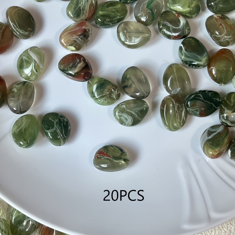 E-shop 20 zweifarbige Perlen aus Acryl-Imitat-Jade, unregelmäßiges -Design, geeignet für DIY-Schmuckherstellung, handgefertigte Armbänder, Halsketten