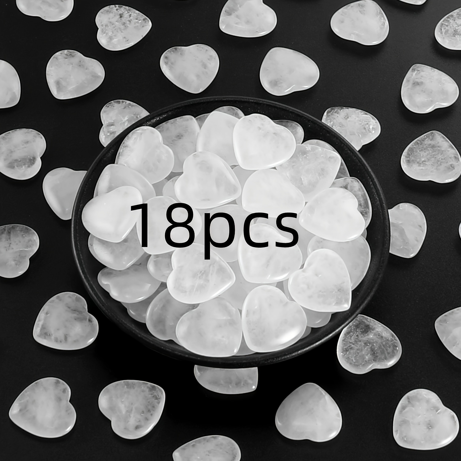 TEMU 18pcs 20mm Small Heart-shaped No Hole Ornaments Accessories Wedding Ornaments Valentine's Day Gifts