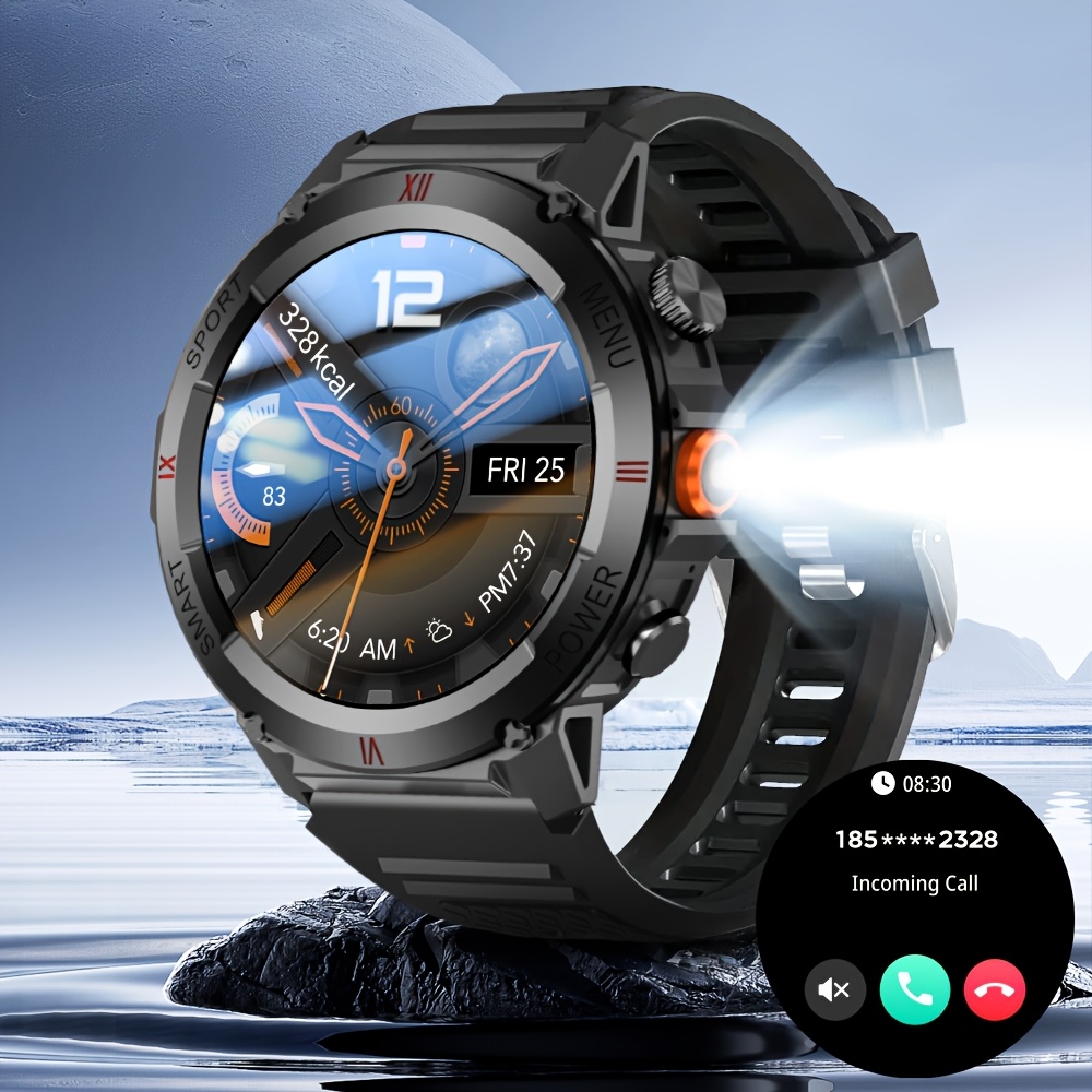 Image of Gwenland 1. 46'' Smart Watch For Men And Women - Led Lighting, Call Answering & Making, Weather Updates, Music Control, Outdoor Sports Watch With , Smart Watch For Phones