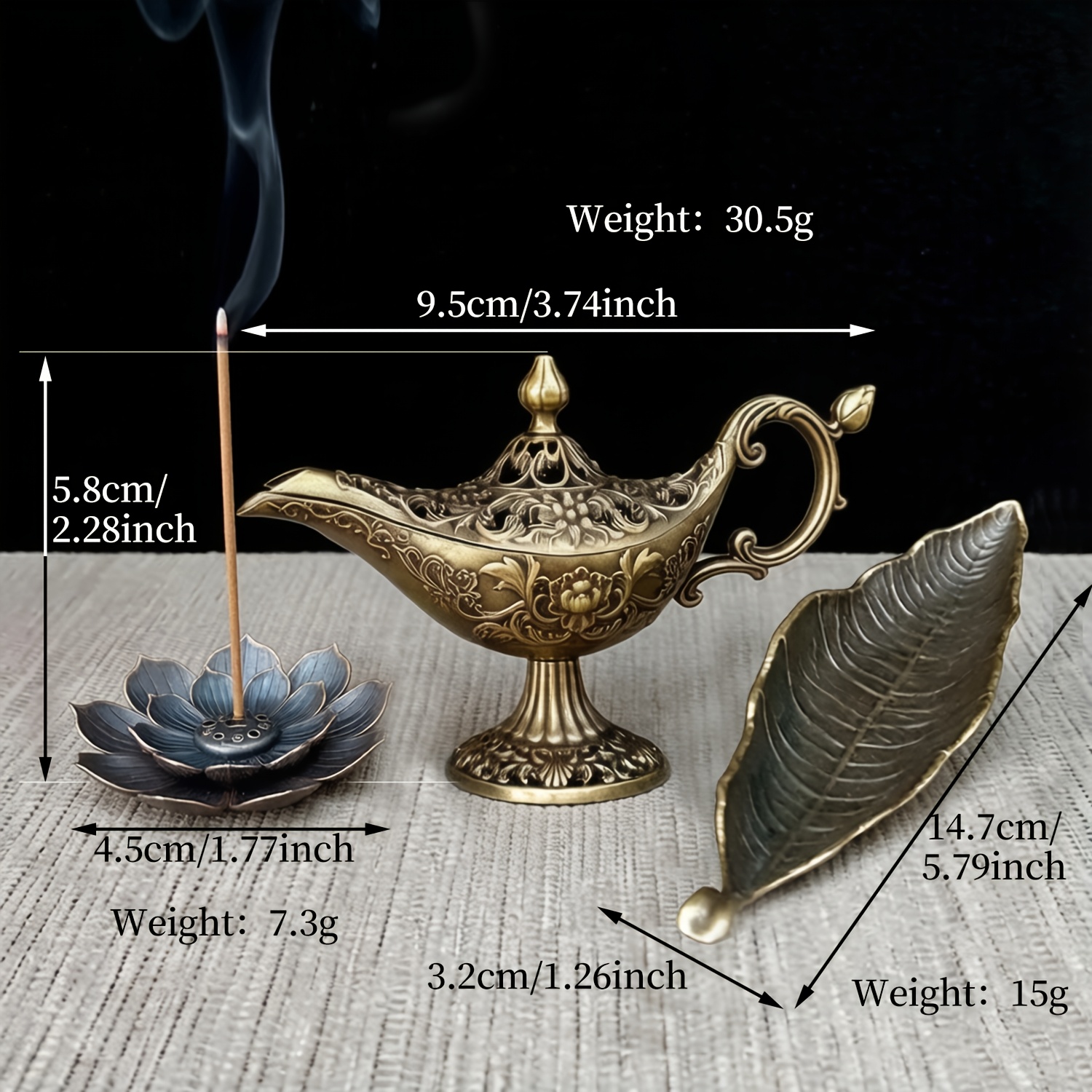 TEMU 【3個セット】 薬缶ホルダー セット（葉ホルダーと蓮ホルダー付き）、中東風 レーション、サウジアラビア風 ホームンス デコレーション、アラビア伝統ギフト、リビン オフィス レトロ オーナメント、ギフト