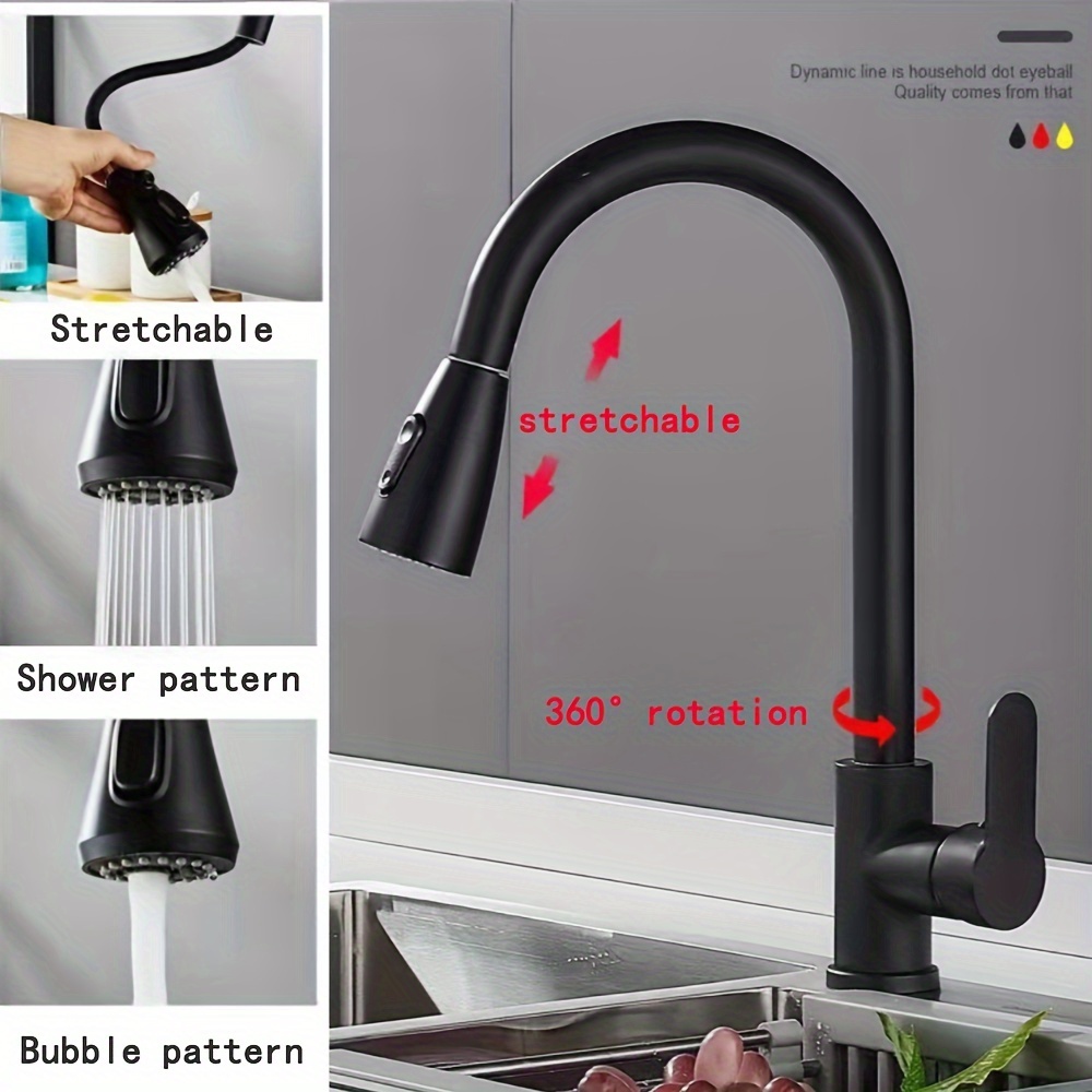 Grifo de cocina extraíble con rociador de extensión Control táctil  calidad comercial de agua, mango único, conector universal, p
