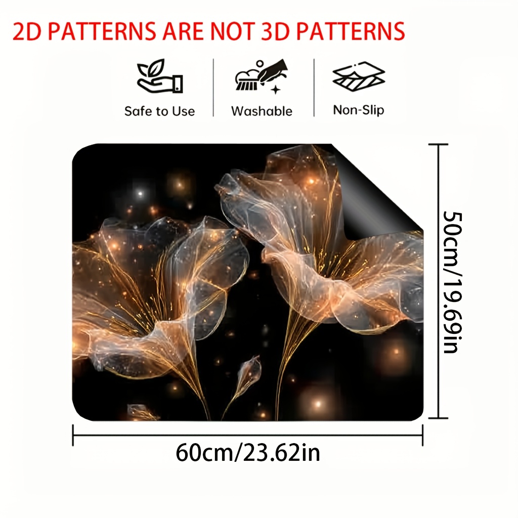 TEMU 1pc, 2d Flat Printing Mat Furnace Top Protector And Gas Stove Top Protector Cover, Glowing , Table Decoration Kitchen Counter Mat Suitable For