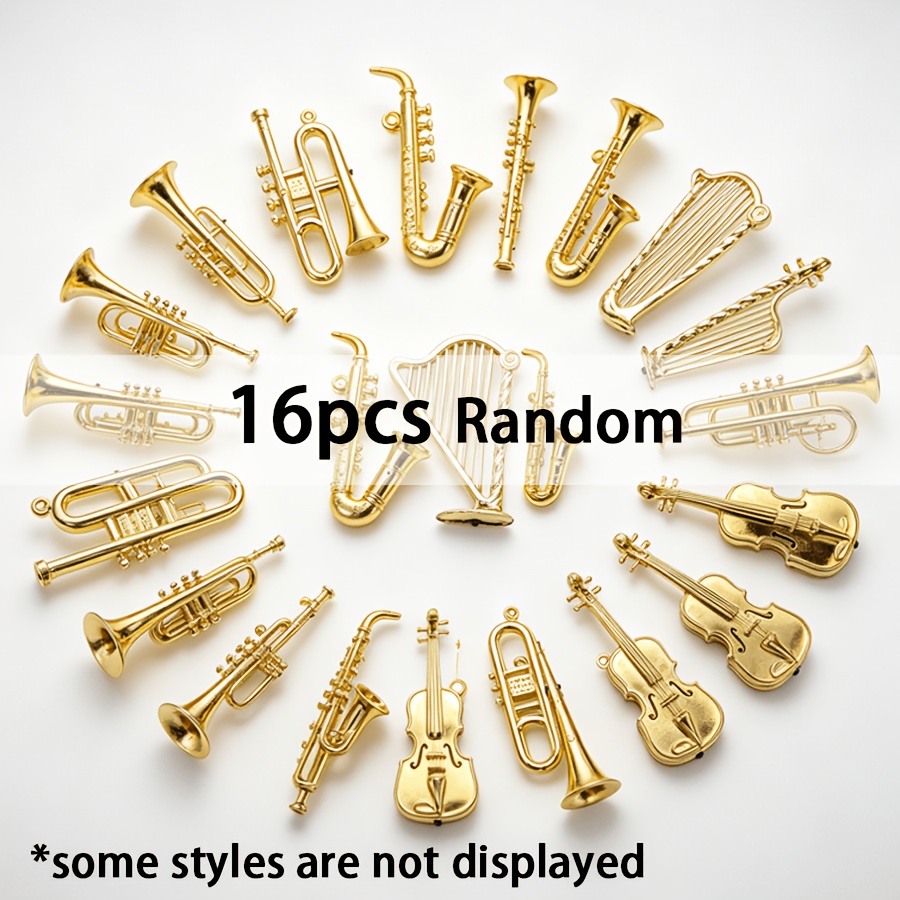 TEMU Set da 16 pezzi di decorazioni in miniatura di dorati, modellini di strumenti da in miniatura multistile, aggiunte per micro scene di case delle