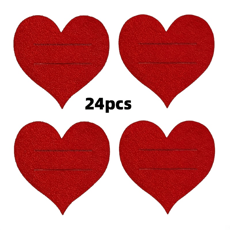 TEMU Set da 24 tovagliette per posate a forma di cuore, astucci in per forchetta e cucchiaio, decorazioni per per feste di Natale e San Valentino