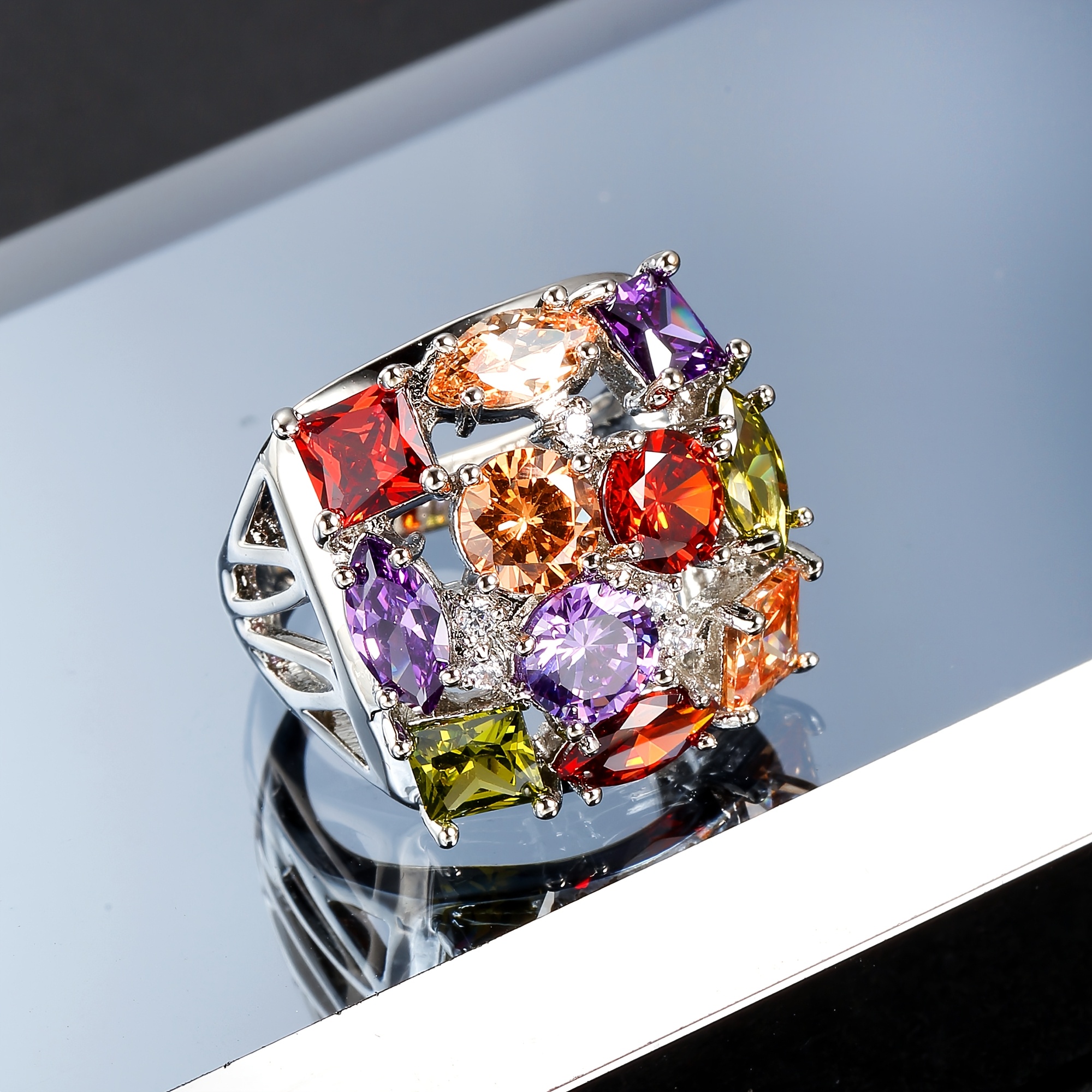 High-End Colored Men's Ring for Christmas & Valentine's
