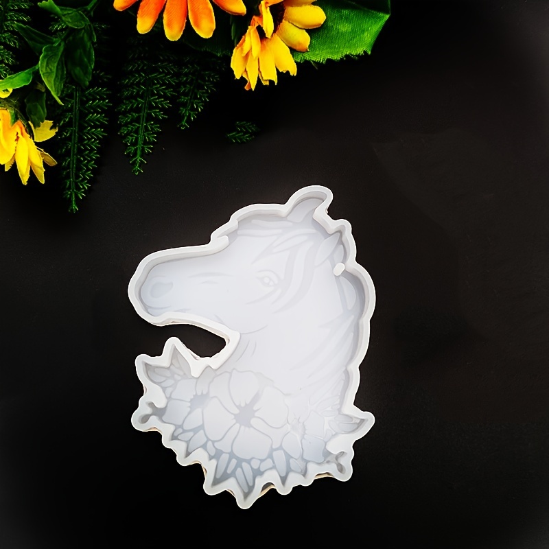 Image of 2025 New Keychain Pendant Horse Flower Keychain Epoxy Mold Pony Flower Backpack Decoration Pendant Keychain Pony Flower Crystal Epoxy Mold