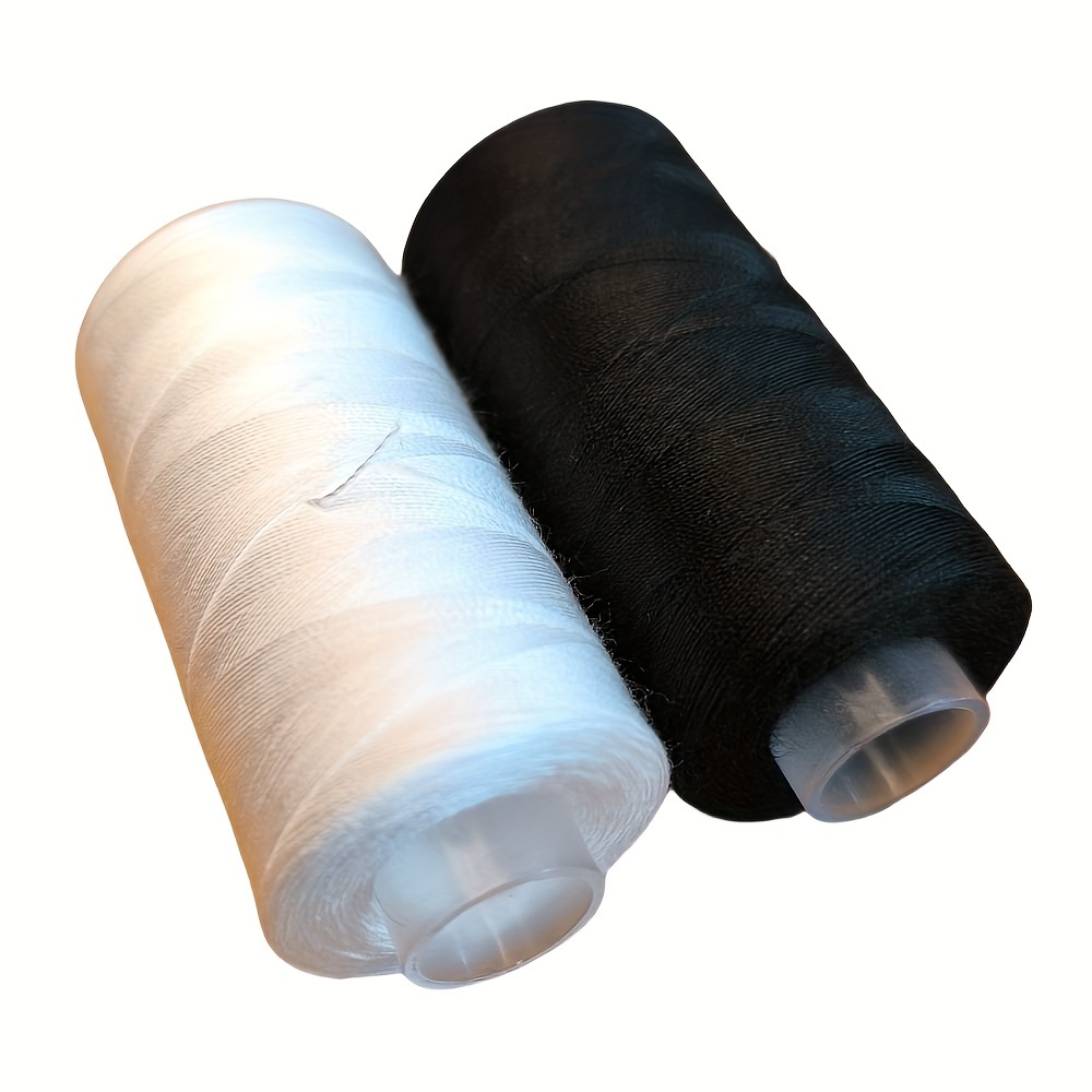 

2 bobines de fil à coudre en polyester de 500 m pour la couture à et à - Blanc, accessoires de couture durables et polyvalents